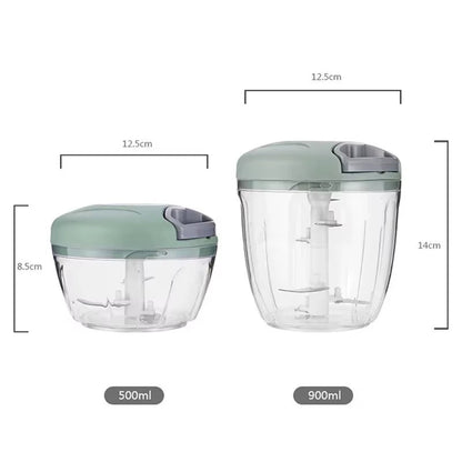 Manual Meat Mincer Vegetable Chopper 500ml 900ml Garlic Press Stainless Steel