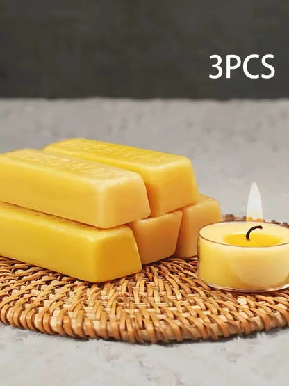 Pure Beeswax Block for DIY Food Wraps & Candle Making | 1-3 Pack Natural Wax