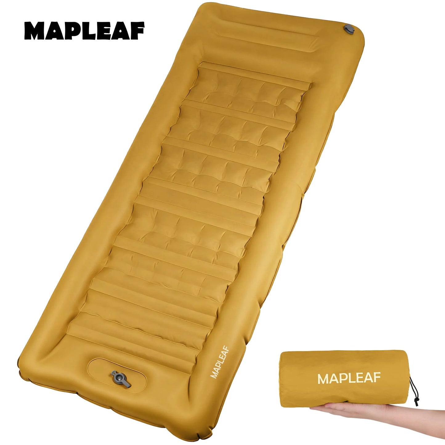 Self-Inflating Camping Mattress 12cm Thick 197x70cm Sleeping Pad with Built-In Pillow