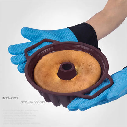 Silicone Oven Gloves Heat Resistant BBQ Mitts Non-Slip Kitchen Cooking