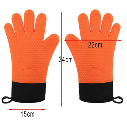 Silicone Oven Gloves Heat Resistant BBQ Mitts Non-Slip Kitchen Cooking