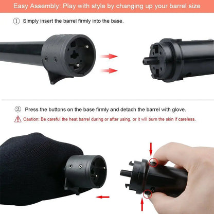 5 in 1 Hair Curling Iron Set Interchangeable Ceramic Barrels 19-32mm