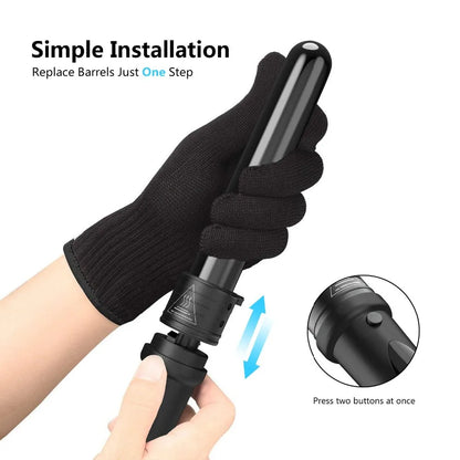 5 in 1 Hair Curling Iron Set Interchangeable Ceramic Barrels 19-32mm