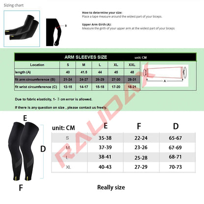 Cycling Leg & Arm Warmers UV Protection Breathable Thin Sleeve Set