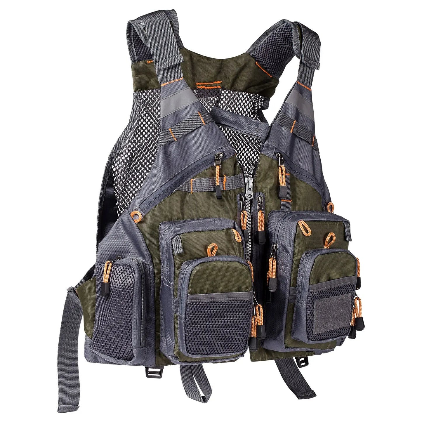 Breathable Fishing Vest with 18 Pockets, Adjustable for Fly Fishing & Swimming