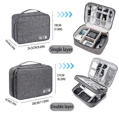 Travel Cable Organiser Bag Waterproof USB Charger Storage Pouch AU
