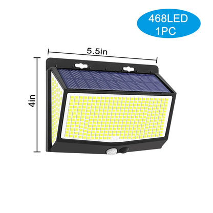 Solar Motion Sensor Light Outdoor 528/418/138 LED Waterproof Floodlight