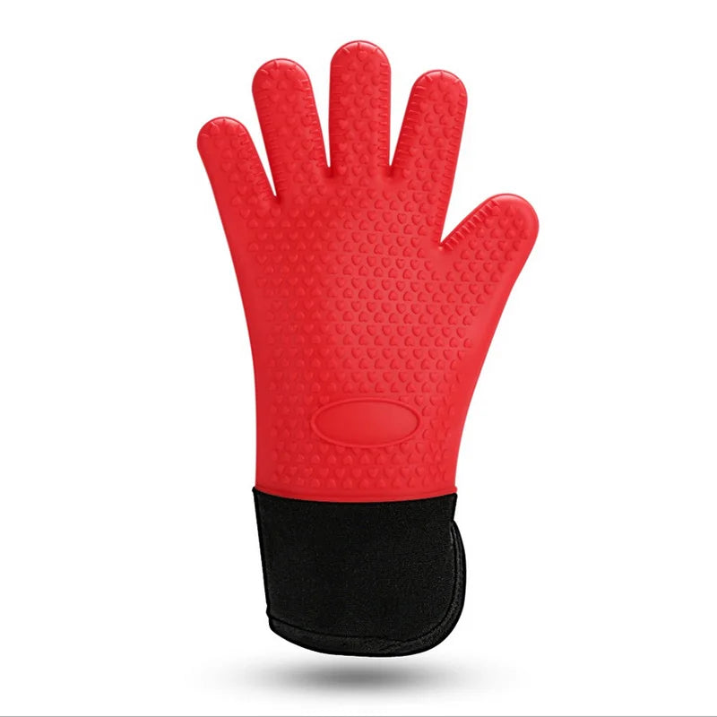 Silicone Oven Gloves Heat Resistant BBQ Mitts Non-Slip Kitchen Cooking