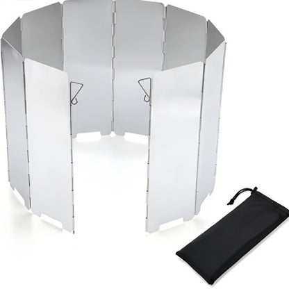 Camping Wind Shield 8/9/10 Panel Aluminium Windproof Screen Gas Stove