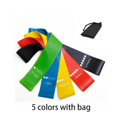 Resistance Bands Set 5 Piece Latex Loop Exercise Fitness Yoga Pilates