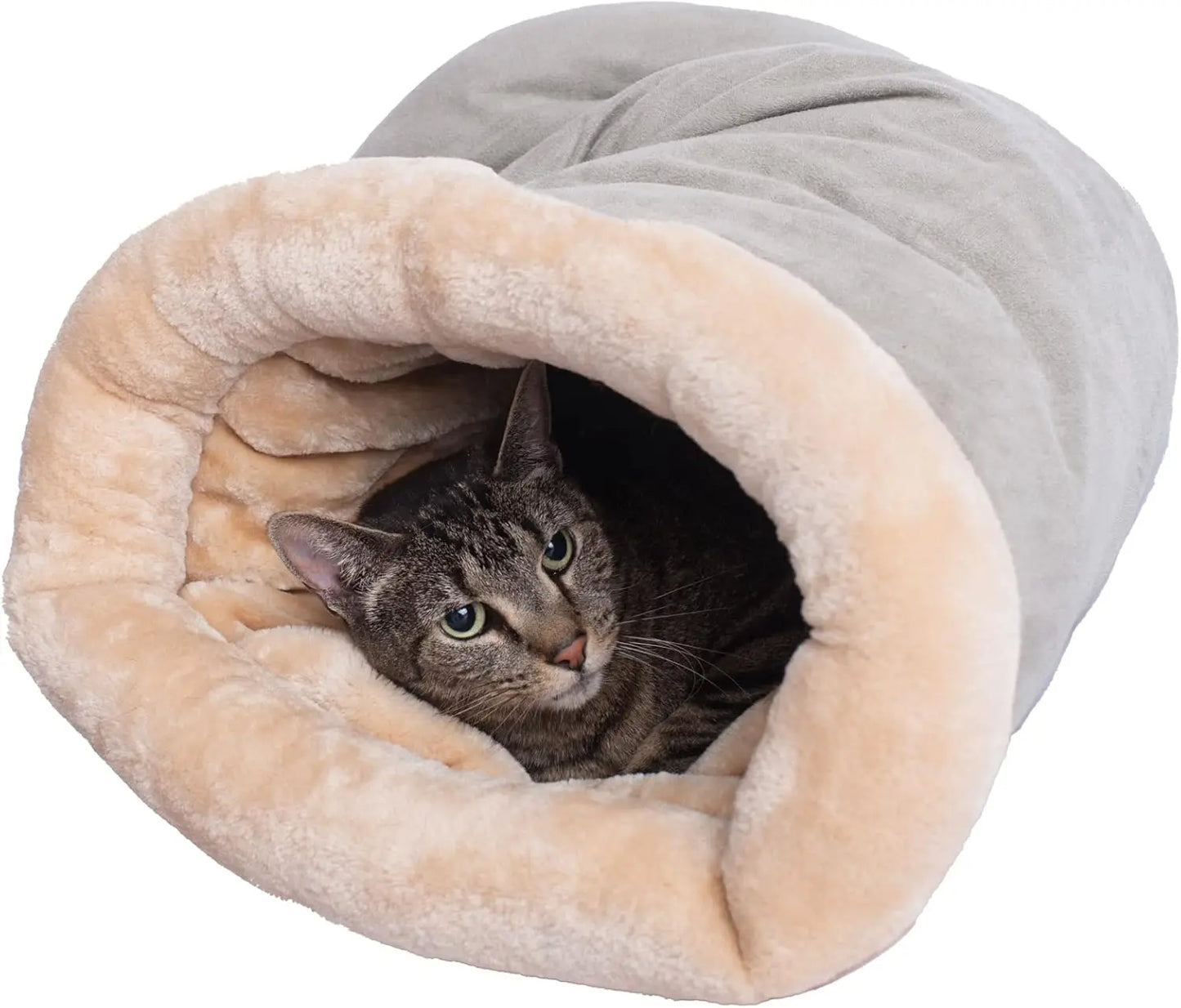 Cat Sleeping Bag Semi-Enclosed Pet Bed Warm Removable Washable 65x48cm