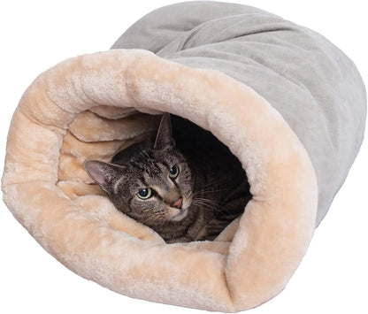 Cat Sleeping Bag Semi-Enclosed Pet Bed Warm Removable Washable 65x48cm