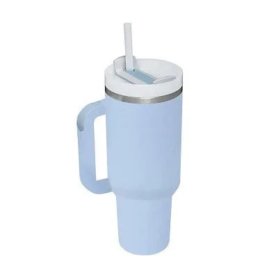 1.2L Insulated Tumbler with Handle & Straw - Stainless Steel Travel Mug