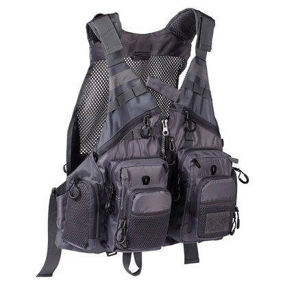 Breathable Fishing Vest with 18 Pockets, Adjustable for Fly Fishing & Swimming