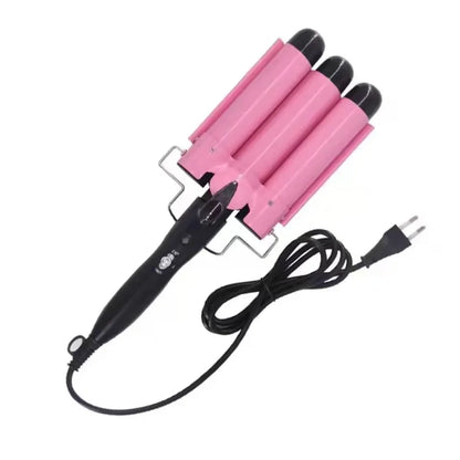 Triple Barrel Hair Waver Ceramic Curling Iron 170-220°C Adjustable Heat