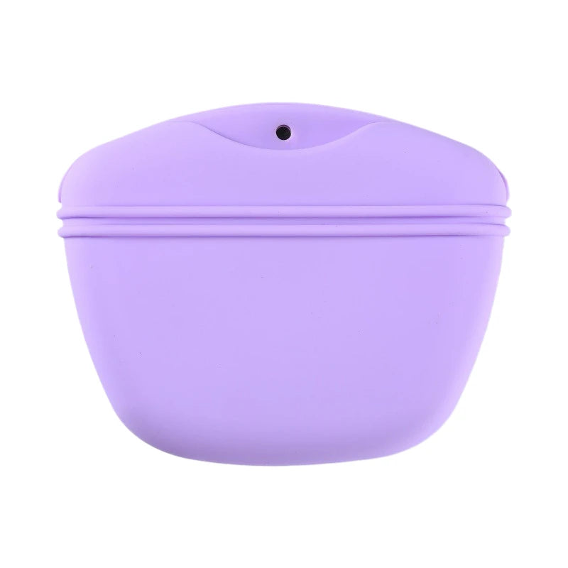 Silicone Dog Treat Pouch 12.5cm Magnetic Training Bag with Belt Clip