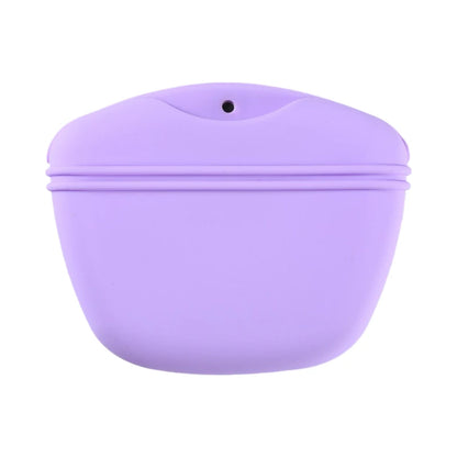 Silicone Dog Treat Pouch 12.5cm Magnetic Training Bag with Belt Clip