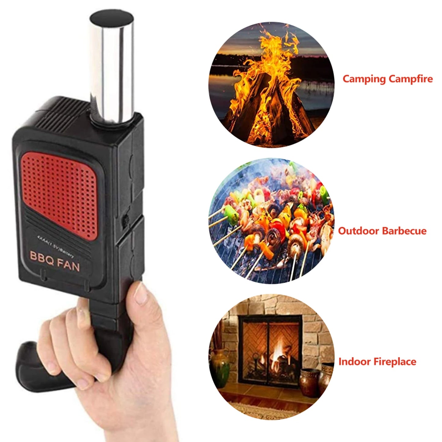 Electric BBQ Fan Air Blower Portable Handheld Camping Grill Fire Starter