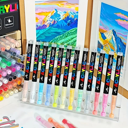 Acrylic Paint Pens 12-366 Colours Felt Brush Tip Markers Wood Rock Canvas