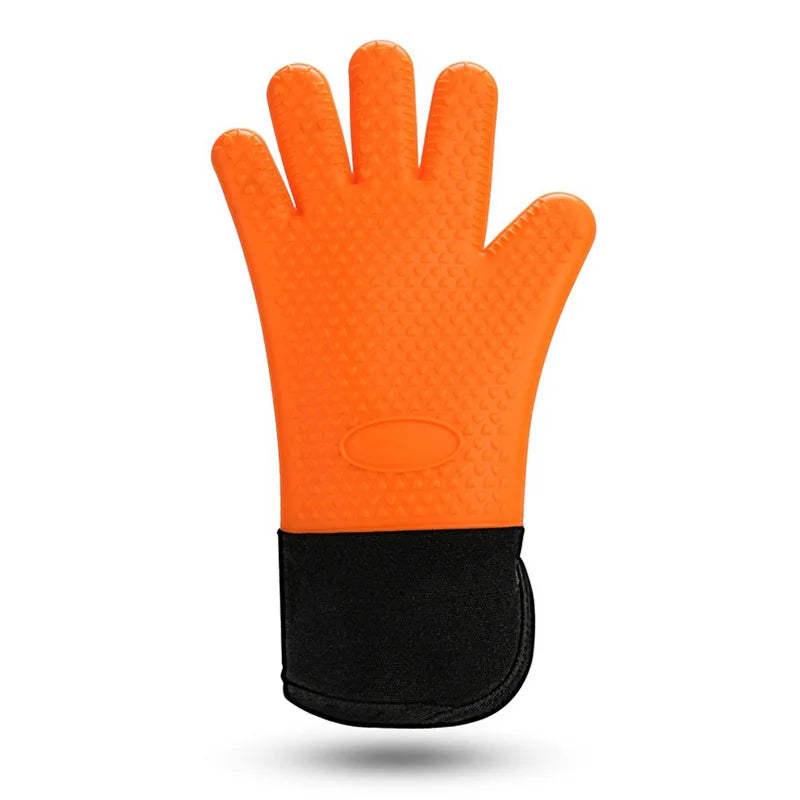 Silicone Oven Gloves Heat Resistant BBQ Mitts Non-Slip Kitchen Cooking
