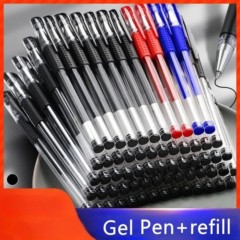 Gel Pen Set 35pcs 0.5mm Fine Tip Black Blue Red Ink Kawaii Stationery