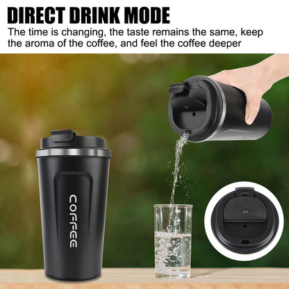Insulated Travel Mug 380ml 510ml Stainless Steel Leak Proof Coffee Cup