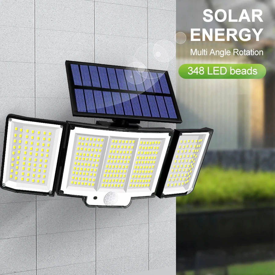 Solar Motion Sensor Light 234/318/348 LED Outdoor Security Waterproof IP65