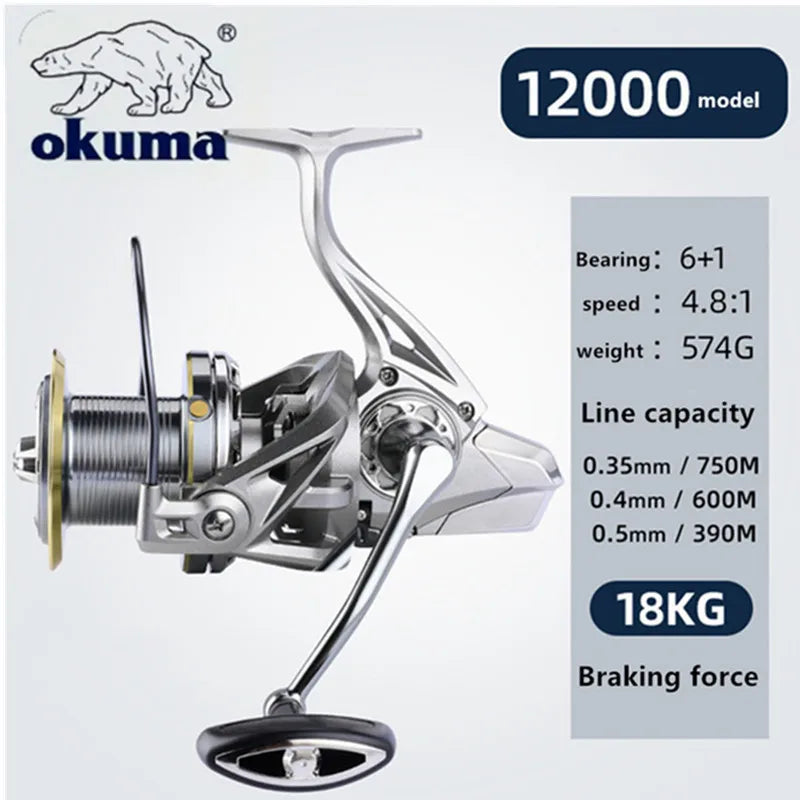 Big Spinning Fishing Reel 8000-14000 Series 20KG Max Drag Saltwater