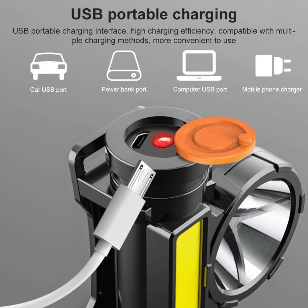 LED Headlamp Rechargeable USB Torch 500m Beam Waterproof Camping Light