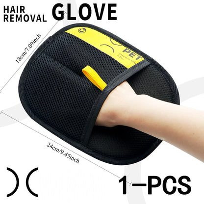 Pet Hair Removal Mitts 2-in-1 Grooming Glove Lint Roller Reusable Washable