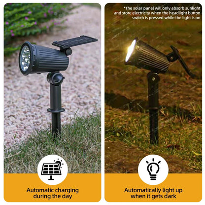 Solar Spot Lights 9 LED RGB Waterproof IP65 Adjustable Garden Outdoor