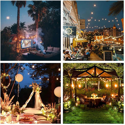 Solar String Lights Outdoor 10m G40 Globe LED Remote Waterproof Garden