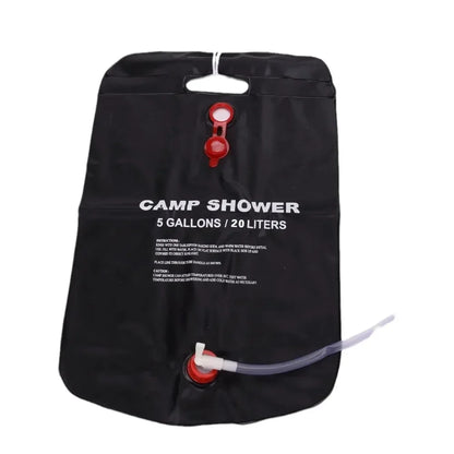 20L Solar Shower Bag Portable Camping Outdoor Heated Water Bath Black PVC