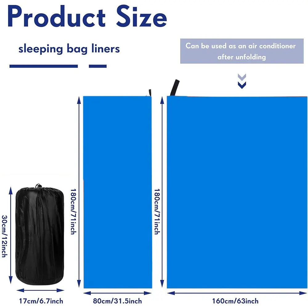 Fleece Sleeping Bag Liner Lightweight Portable 180cm Camping Travel Sheet