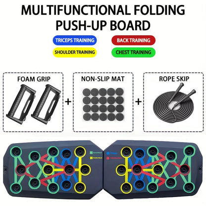 Push-Up Board Set Colour-Coded Foldable Fitness Training System AU