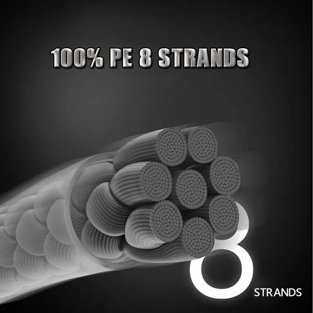 8 Strand Braided Fishing Line PE 300M 500M 1000M – Strong Abrasion Resistant