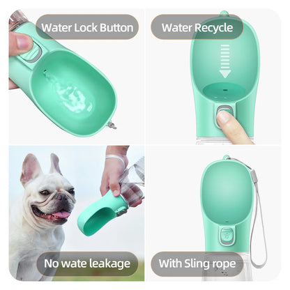 Portable Dog Water Bottle Leakproof Pet Travel Drinking Bowl 300-550ML