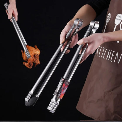 45cm Stainless Steel BBQ Tongs Extra Long Grilling Tongs for Outdoor Cooking