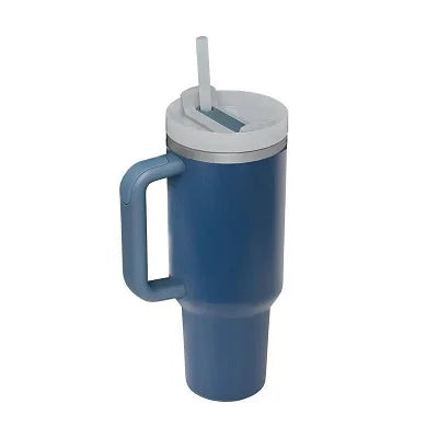 1.2L Insulated Tumbler with Handle & Straw - Stainless Steel Travel Mug