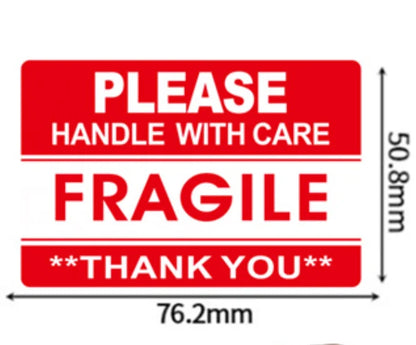 Fragile Stickers 120 Pack Handle With Care Warning Labels 90x50mm