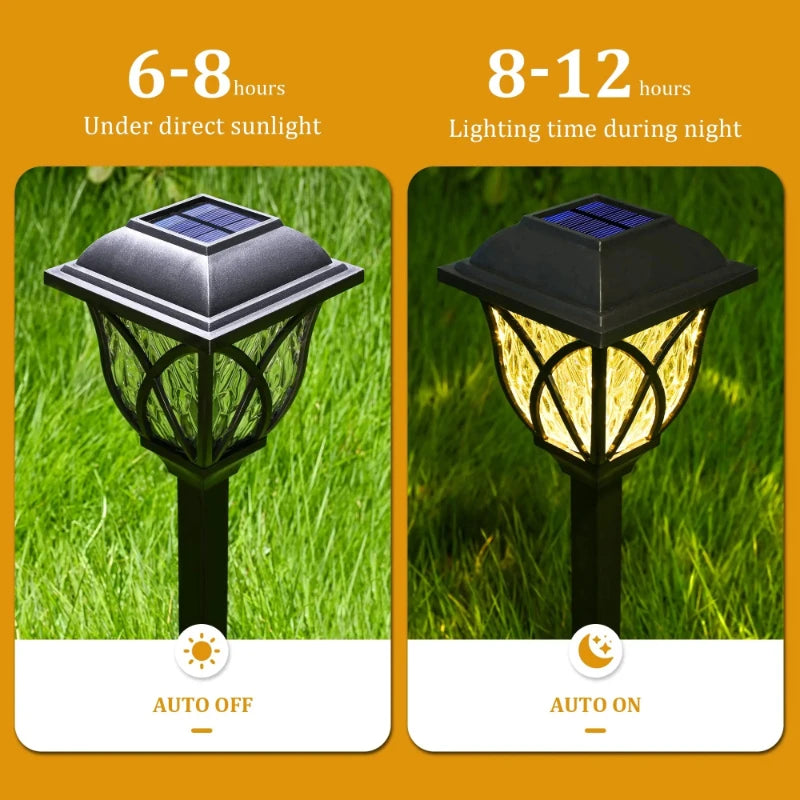 Solar Garden Lights Outdoor Waterproof LED Pathway Lawn Lamp 2 Pack