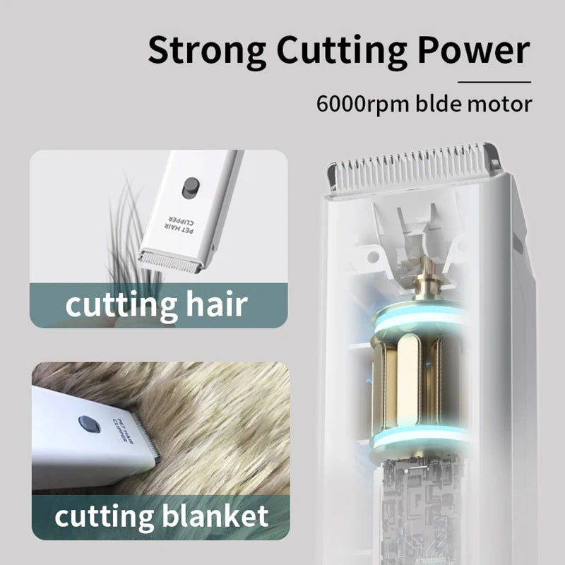 Cordless Dog Clipper Rechargeable Pet Grooming Kit Low Noise Cat Trimmer