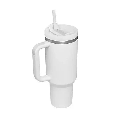1.2L Insulated Tumbler with Handle & Straw - Stainless Steel Travel Mug