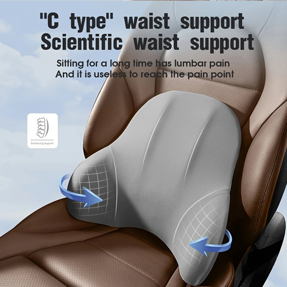 Memory Foam Car Neck Pillow Lumbar Support Cushion Travel Headrest