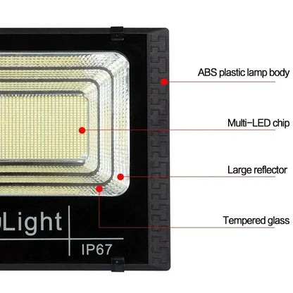 Solar Flood Light 30W Outdoor Waterproof IP67 Remote Control Adjustable