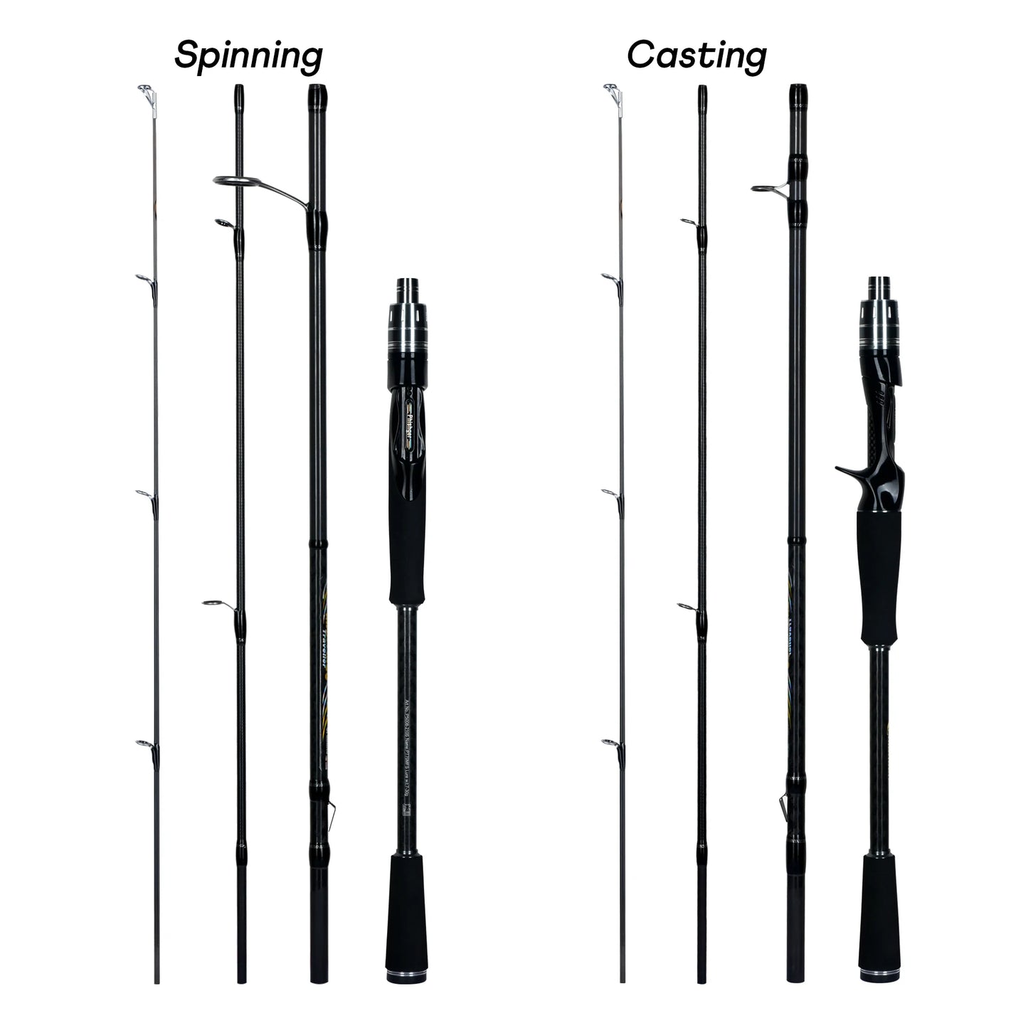 Carbon Fibre Fishing Rod 1.8-3.0m Spinning Casting Travel Rod L/M/MH