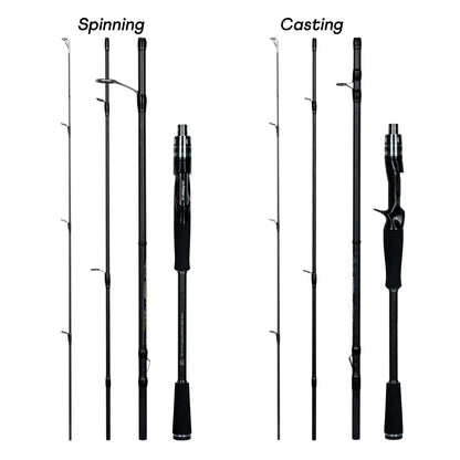 Carbon Fibre Fishing Rod 1.8-3.0m Spinning Casting Travel Rod L/M/MH