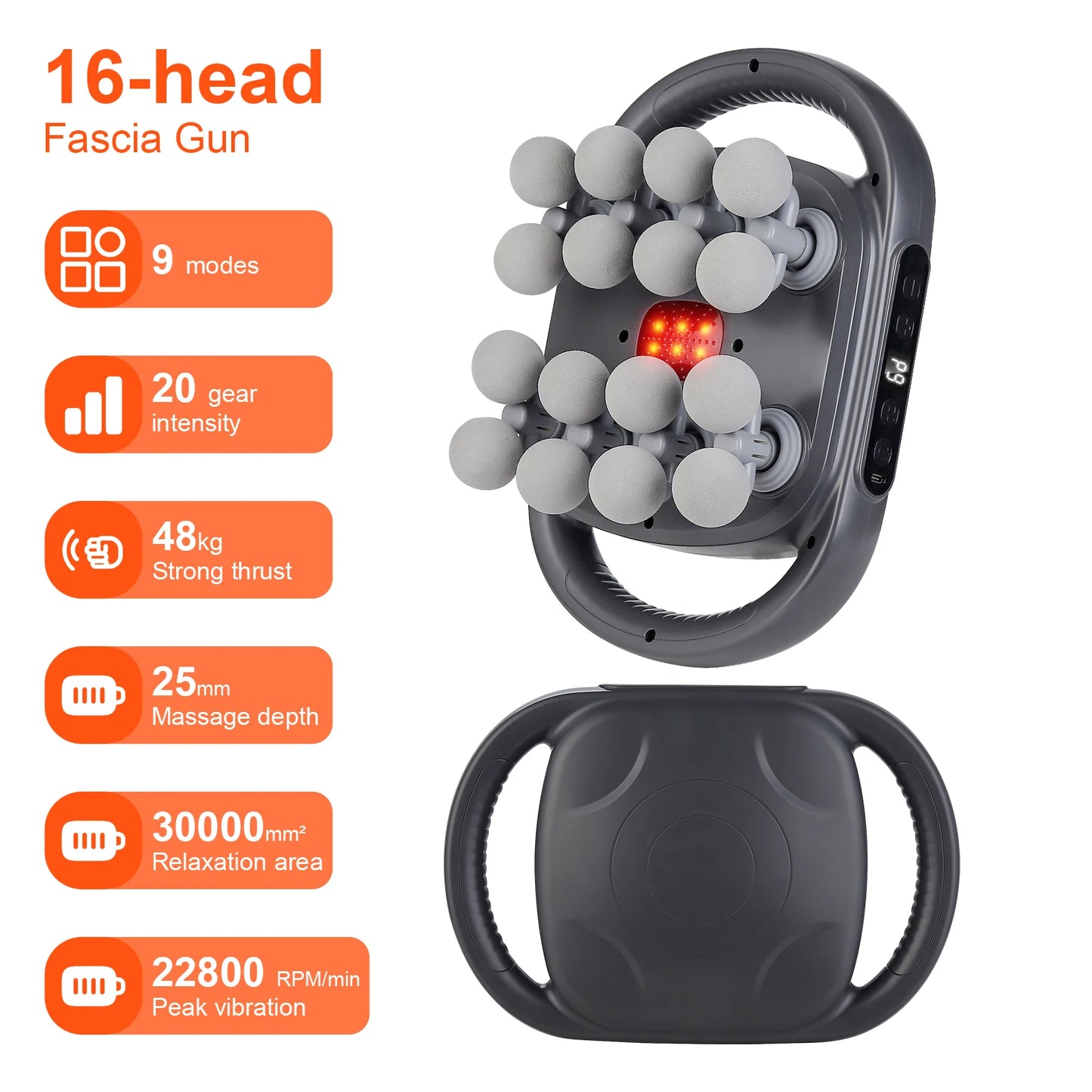 Massage Gun 16 Heads Deep Tissue Percussion Massager Muscle Recovery