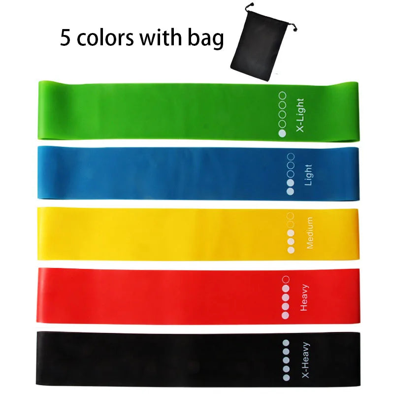 Resistance Bands Set 5 Piece Latex Loop Exercise Fitness Yoga Pilates
