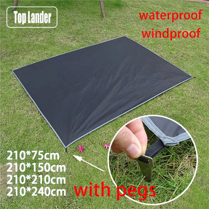 Waterproof Camping Mat with Pegs 210x150cm Picnic Blanket Beach Tent Ground Sheet